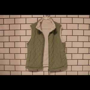 GREEN AND WHITE VEST